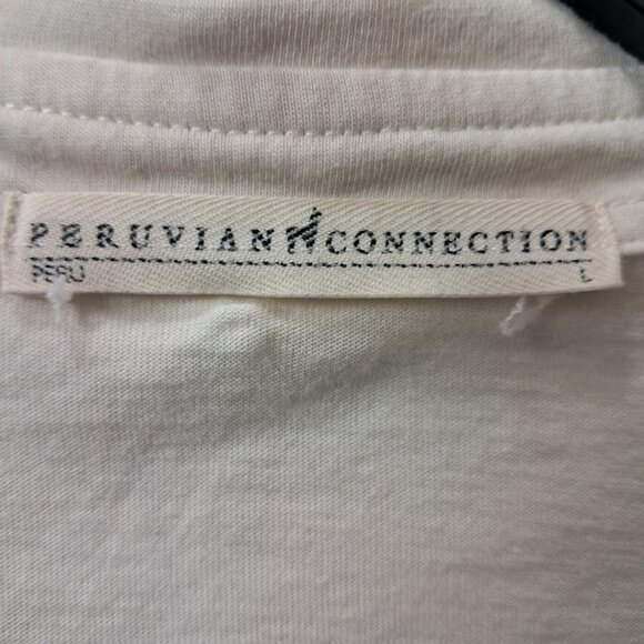 Peruvian Connection Knit Button Front Top Ivory - Picture 5 of 6